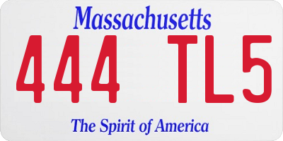 MA license plate 444TL5