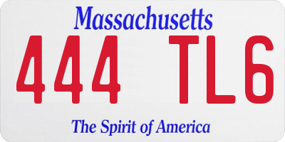 MA license plate 444TL6