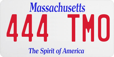 MA license plate 444TM0