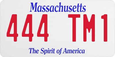 MA license plate 444TM1