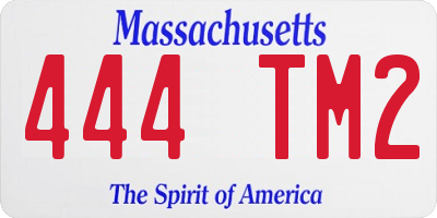 MA license plate 444TM2