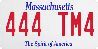 MA license plate 444TM4