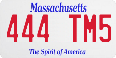 MA license plate 444TM5