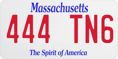 MA license plate 444TN6