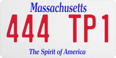 MA license plate 444TP1