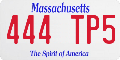 MA license plate 444TP5