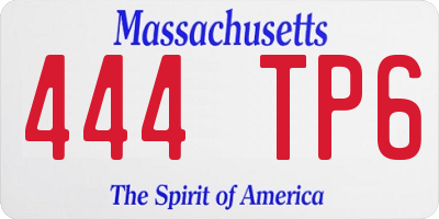 MA license plate 444TP6