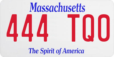 MA license plate 444TQ0