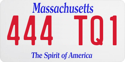 MA license plate 444TQ1