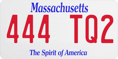 MA license plate 444TQ2