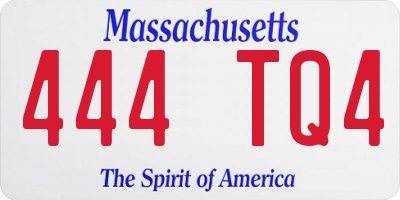 MA license plate 444TQ4