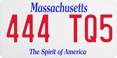 MA license plate 444TQ5