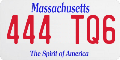 MA license plate 444TQ6