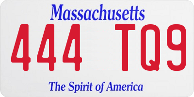 MA license plate 444TQ9