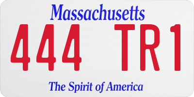 MA license plate 444TR1