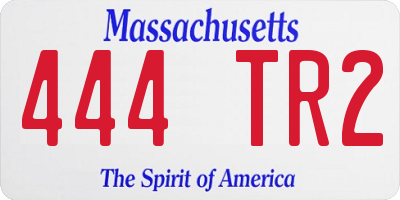 MA license plate 444TR2