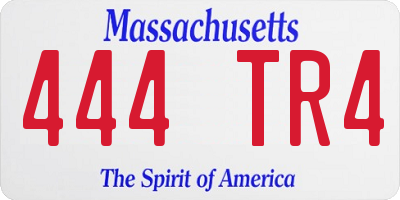 MA license plate 444TR4