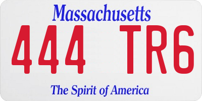 MA license plate 444TR6