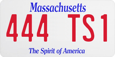 MA license plate 444TS1