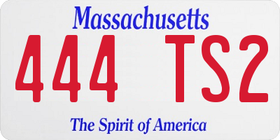 MA license plate 444TS2