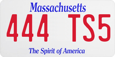 MA license plate 444TS5