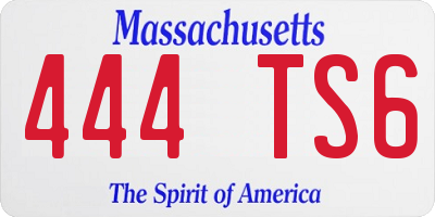 MA license plate 444TS6
