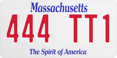 MA license plate 444TT1