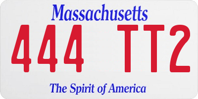 MA license plate 444TT2