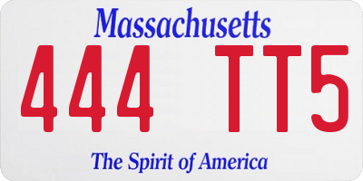 MA license plate 444TT5
