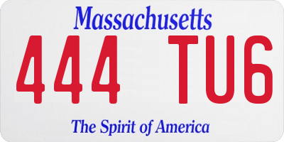 MA license plate 444TU6