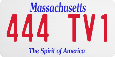 MA license plate 444TV1