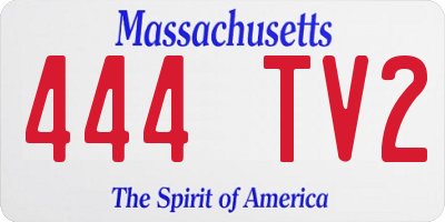 MA license plate 444TV2