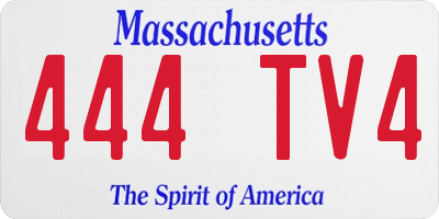 MA license plate 444TV4