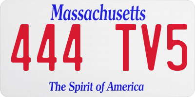 MA license plate 444TV5