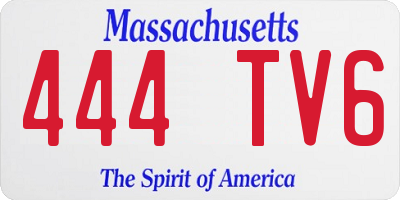 MA license plate 444TV6
