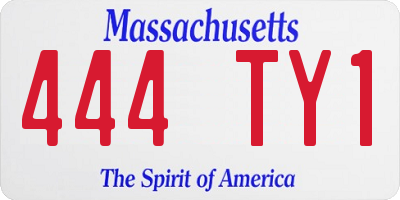 MA license plate 444TY1