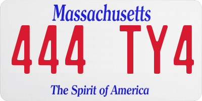 MA license plate 444TY4