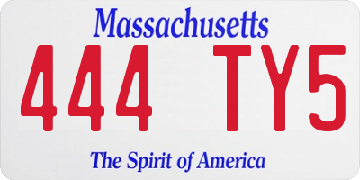 MA license plate 444TY5