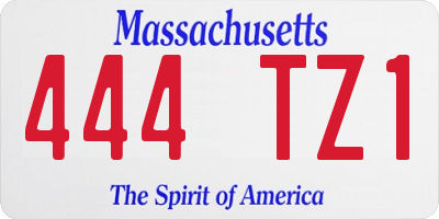 MA license plate 444TZ1