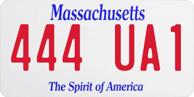 MA license plate 444UA1