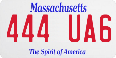 MA license plate 444UA6
