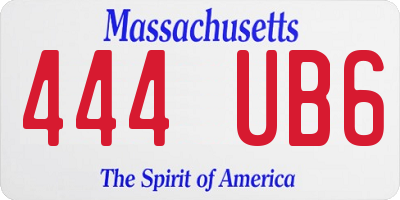 MA license plate 444UB6