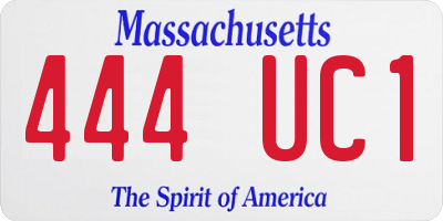 MA license plate 444UC1
