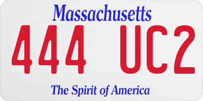 MA license plate 444UC2