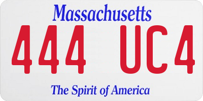 MA license plate 444UC4