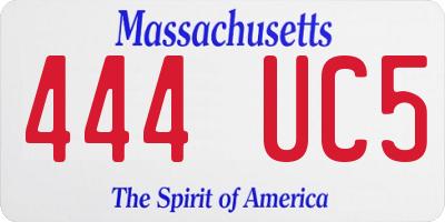 MA license plate 444UC5