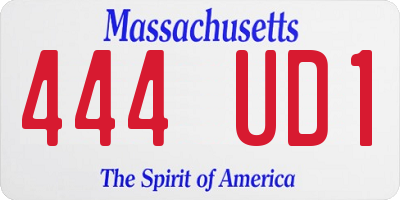 MA license plate 444UD1