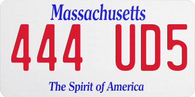 MA license plate 444UD5
