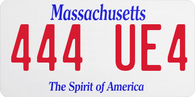MA license plate 444UE4
