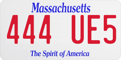 MA license plate 444UE5
